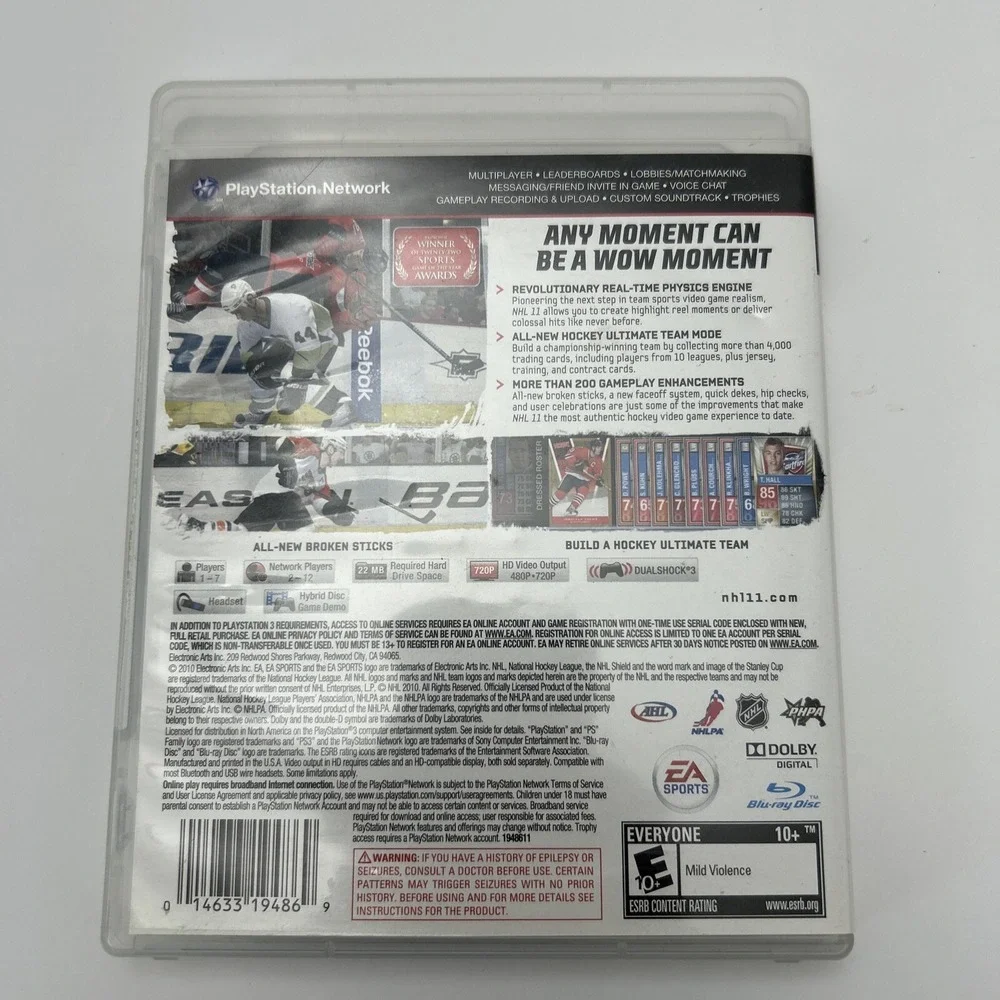 NHL 11 & NHL 12 (Sony PlayStation 3, 2011) PS3 - Lot of 2 Games - with Manual